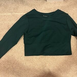 Aerie Deep Green Long Sleeve Crop Top